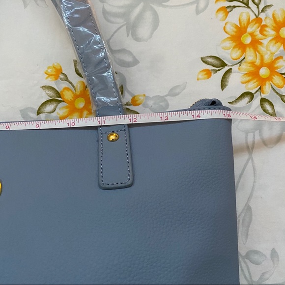 Joy Mangano Double Decker Leather Tote & Wristlet - Picture 13 of 16